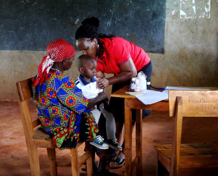 Children receiving medical care